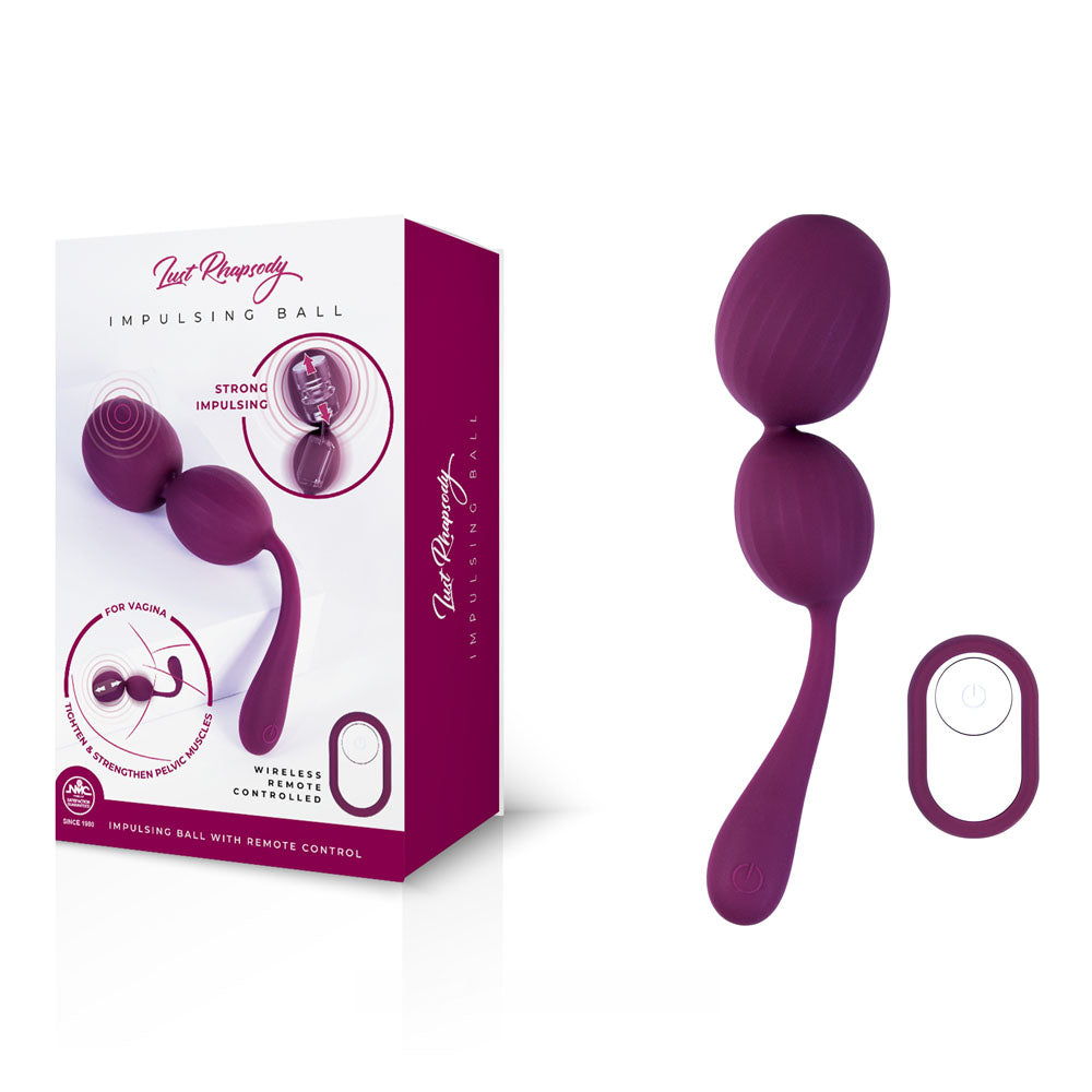 Lust Rhapsody Impulsing Ball - USB Rechargeable Impulsing Kegel Balls with Wireless Remote and sleek design