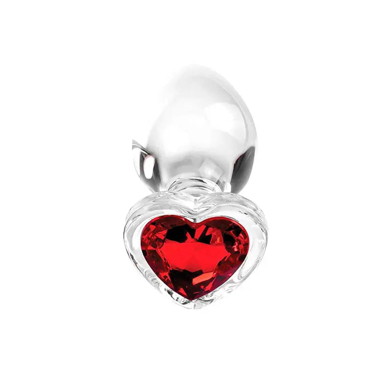 Adam & Eve RED HEART GEM GLASS PLUG SET -  Glass Butt Plugs - Set of 3 Sizes Adam & Eve Discreet Intimate Essentials.