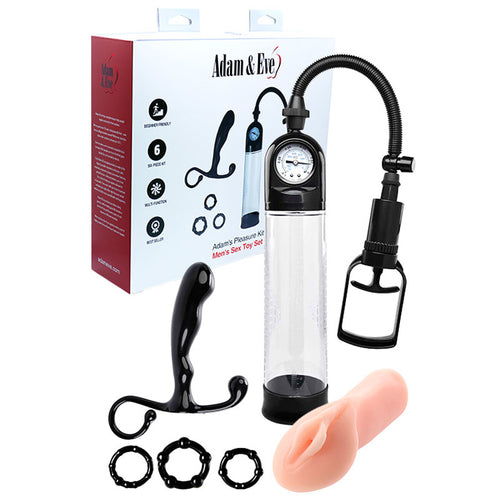 Adam & Eve ADAMS PLEASURE KIT - Male Kit - 6 Piece Set including penis pump and stimulation toys.