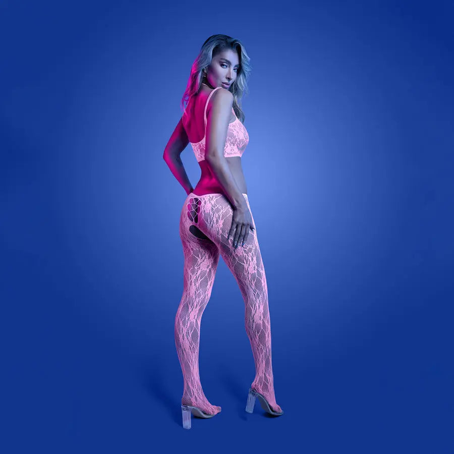 GLOW Equilibrium Bodystocking - OS - Glow In Dark  - One Size Fantasy Lingerie Discreet Intimate Essentials.