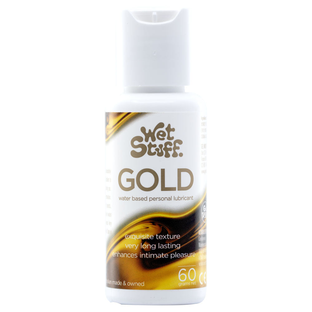 Wet Stuff Gold - 60g Bottle - Water Based Lubricant - 60 gram Bottle for enhanced intimate pleasure.