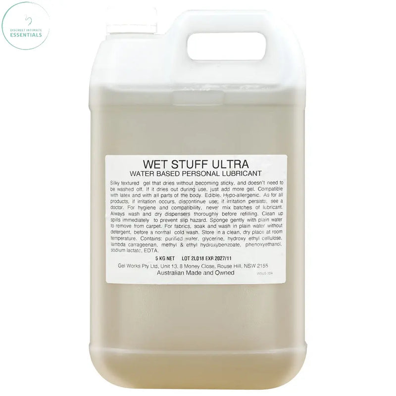Affordable quality Wet Stuff Ultra - 5 kg - Water Based Lubricant - 5 kg Bottle  from Wet Stuff by Discreet Intimate Essentials with Discreet Delivery 