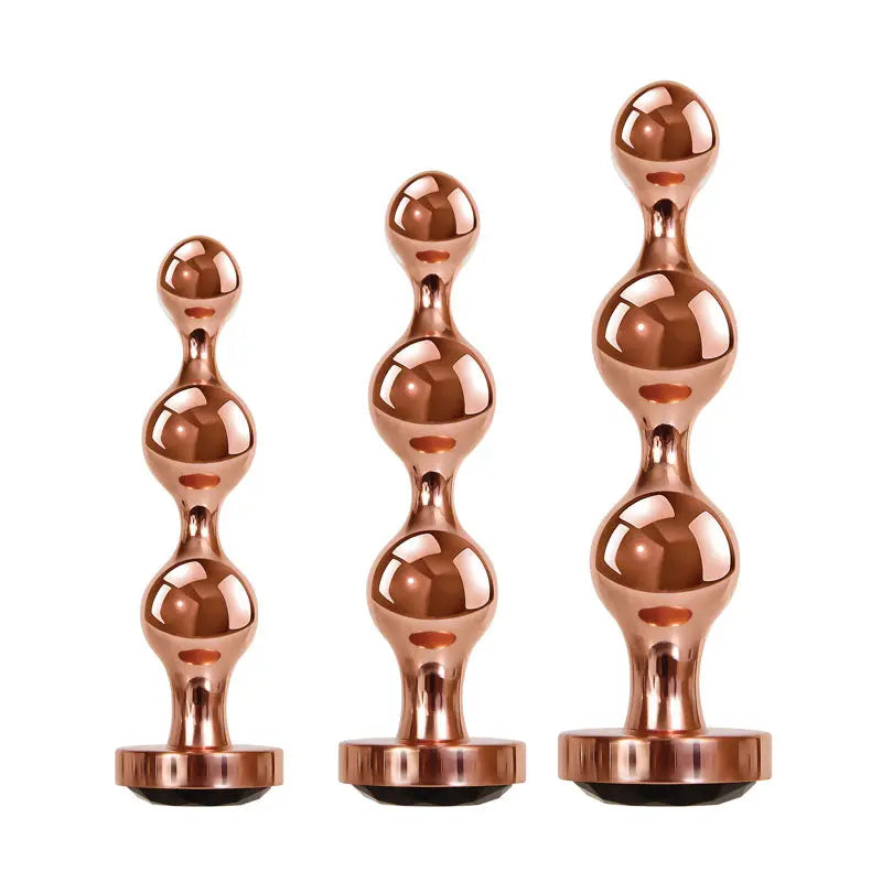 Gender X GOLD DIGGER SET -  Metallic Butt Plugs - Set of 3 Sizes Gender X Discreet Intimate Essentials.