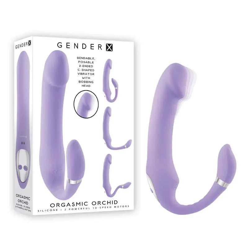 Gender X ORGASMIC ORCHID - Lilac 19 cm USB Rechargeable Strapless-Strap-On Gender X Discreet Intimate Essentials.