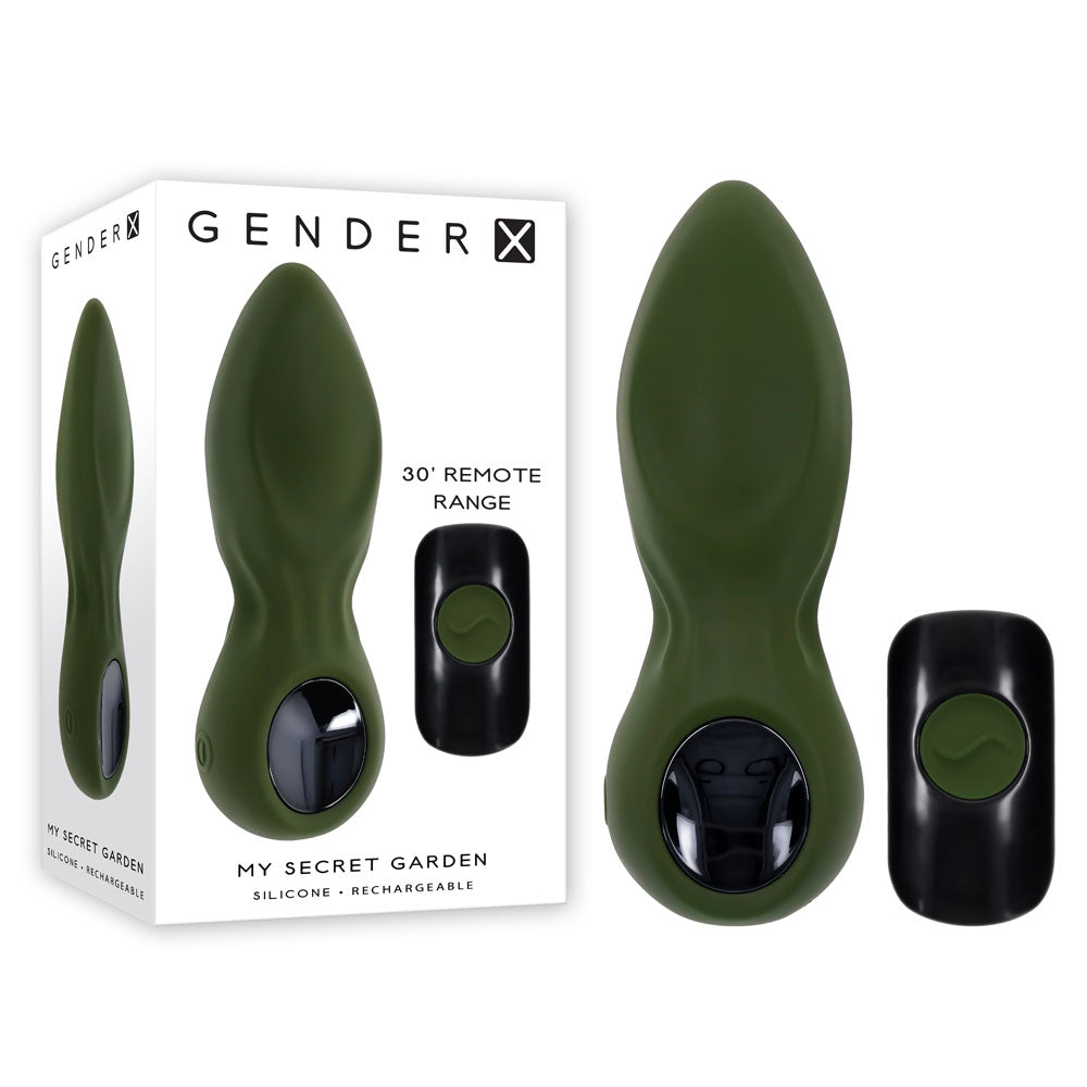 Gender X MY SECRET GARDEN - 14.6 cm USB Rechargeable Vibrating Butt Plug with Remote Control and box