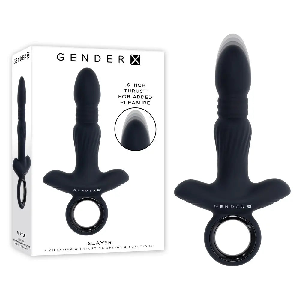 Gender X SLAYER -  20 cm USB Rechargeable Thrusting Vibrating Butt Plug Gender X Discreet Intimate Essentials.