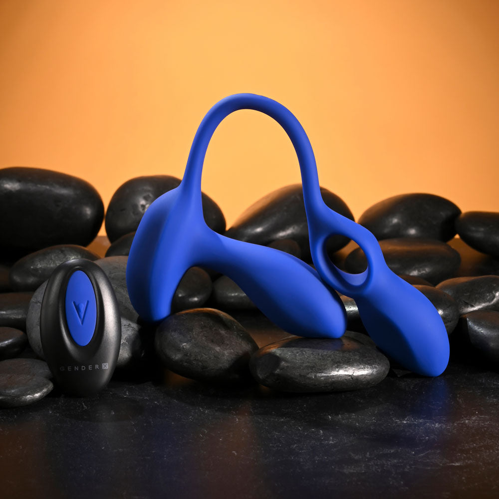 Gender X BACK FOR MORE - Dual USB Rechargeable Dual Stimulator with Wireless Remote on stones.