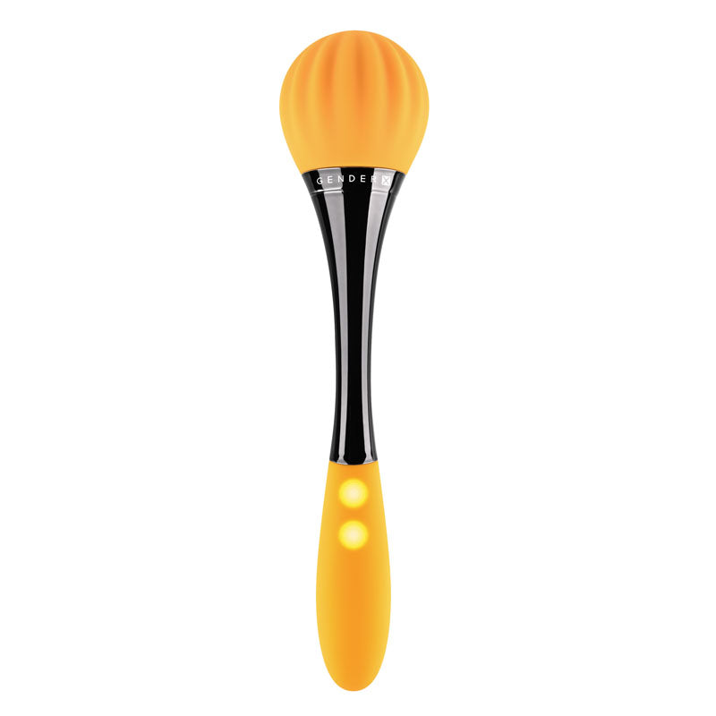 Gender X SUNFLOWER - 20 cm USB Rechargeable Massage Wand in vibrant orange color, perfect for intimate essentials for her.
