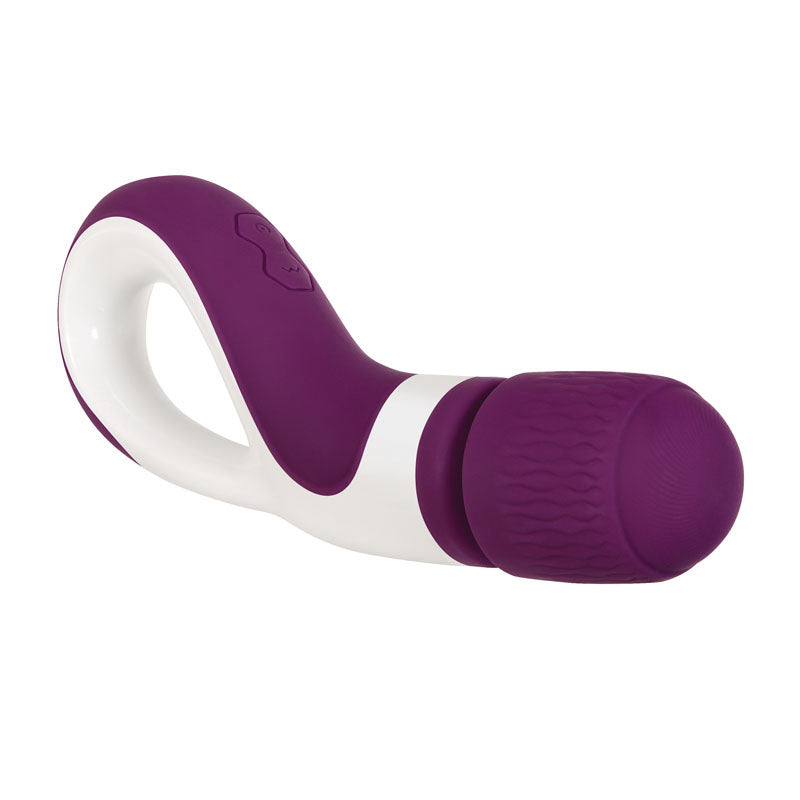 Gender X HANDLE IT - /White USB Rechargeable Massager Wand in vibrant purple and white design, perfect for intimate essentials for her.