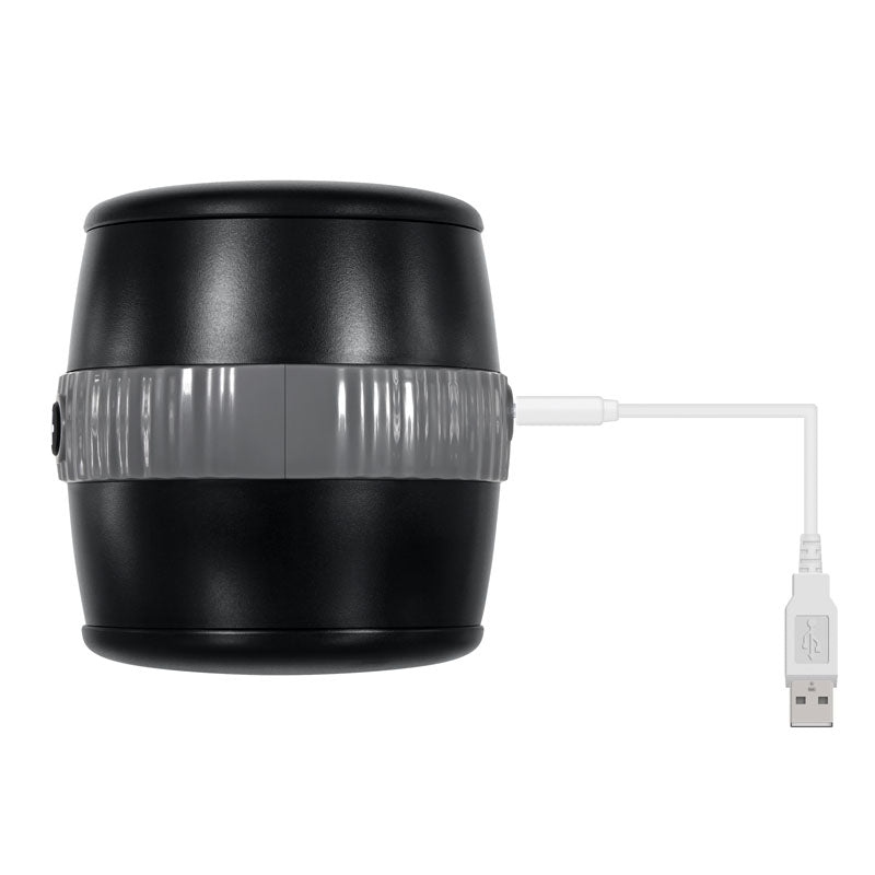 Gender X BARREL OF FUN - USB Rechargeable Stroker with USB charging cable.