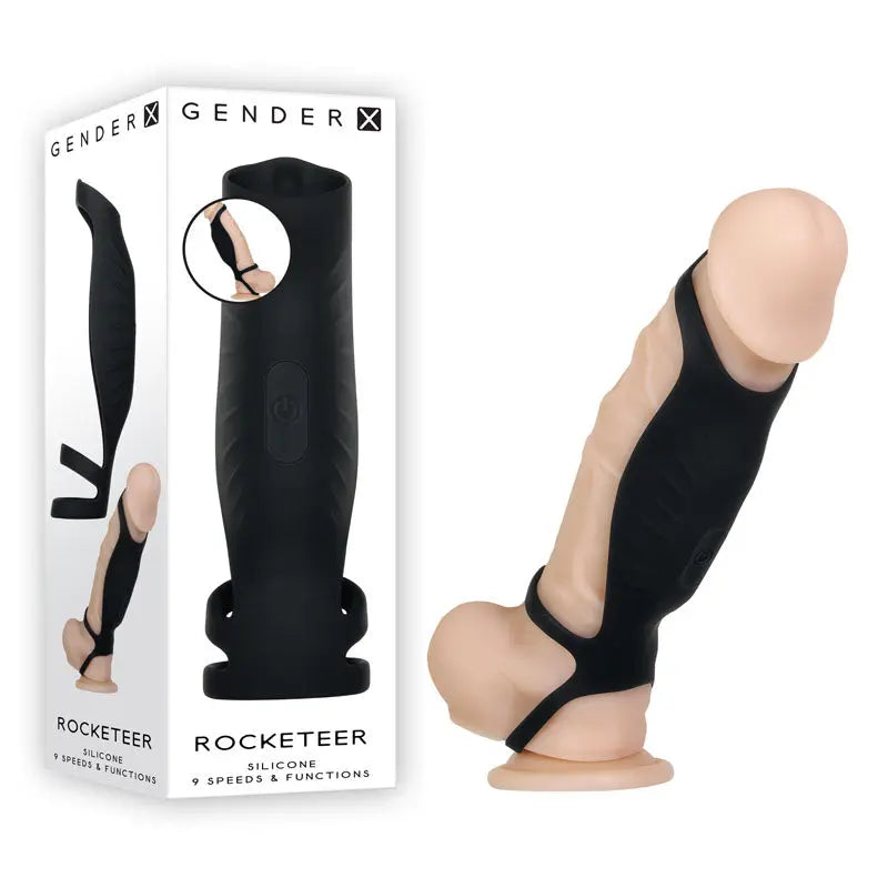Affordable quality Gender X ROCKETEER -  USB Rechargeable Vibrating Penis Sleeve  from Gender X by Discreet Intimate Essentials with Discreet Delivery 