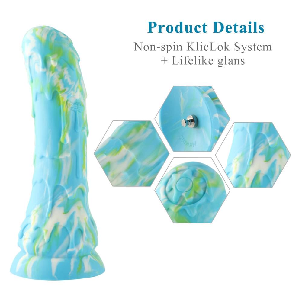 HiSmith Melting Snow Dildo with Kliclok -  23.9 cm Dildo with Kliclok Machine Attachment