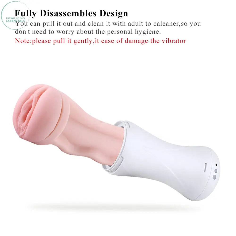 Hismith Vibrating Vagina Stroker Machine Attachment - USB Rechargeable Vibrating Vagina Stroker for Hismith Sex Machines Hismith