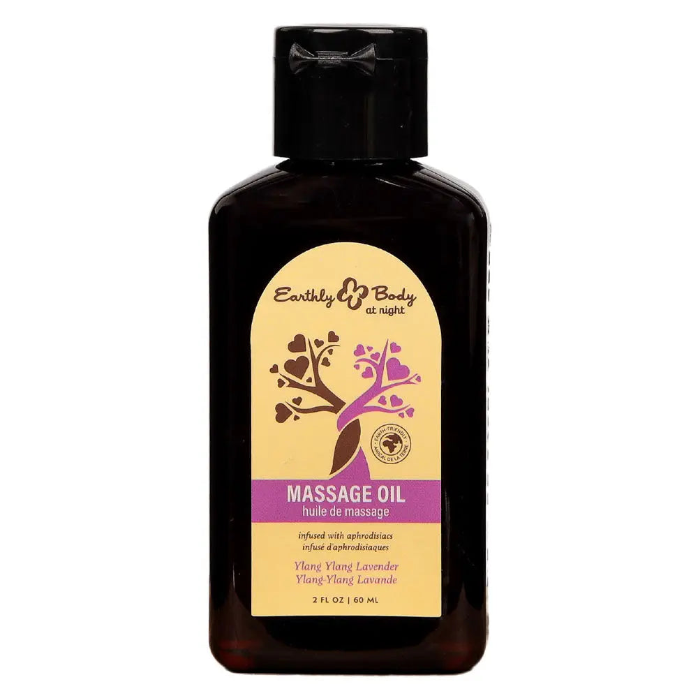 EB Aphrodisiac Massage Oil YLANG YLANG LAVENDER - 60 ml - Ylang Ylang & Lavender Scented Massage Oil - 60 ml Bottle Earthly Body Discreet Intimate Essentials.