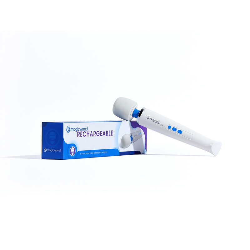 Magic Wand Rechargeable -  Rechargeable Massage Wand with packaging, ideal for intimate essentials for her.