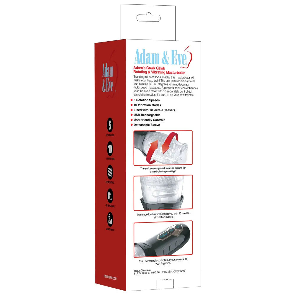 Adam & Eve Adam's Gawk Gawk -  USB Rechargeable Rotating Masturbator Adam & Eve Discreet Intimate Essentials.