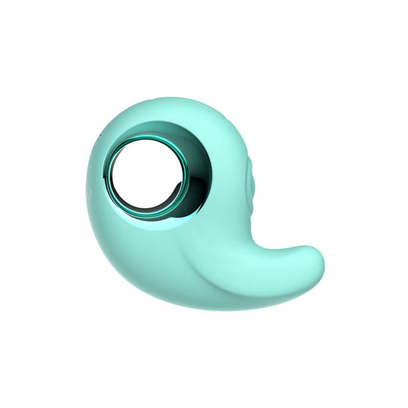 Adam & Eve CURVY CUTIE PLEASURE COMBO - Teal USB Rechargeable Tapping Stimulator side view
