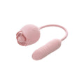 Adam & Eve THRUST & TICKLE Rose Vibrator -  USB Rechargeable Flickering Rose Stimulator with Thrusting Bullet