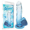Shades 7'' Jelly TPR Dong -  17.8 cm Dong in blue with packaging, perfect for intimate essentials.