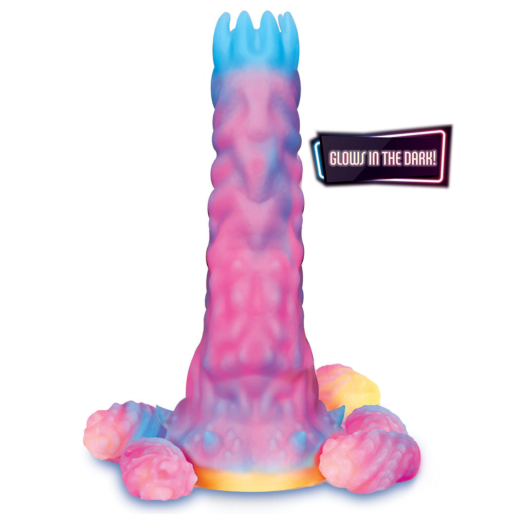 Alien Nation - Glovopositor - 22.9 cm Ovipositor Fantasy Dildo glowing in the dark with unique design and vibrant colors.