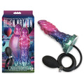 Alien Nation Expandor inflatable fantasy dildo in vibrant colors with pump and packaging.