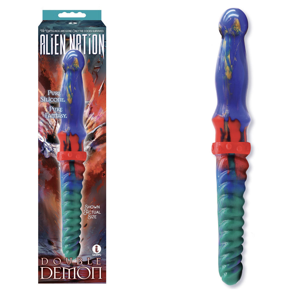 Alien Nation - Double Demon - 35 cm Fantasy Double Dildo, pure silicone intimate essential for her, vibrant colors and unique design.