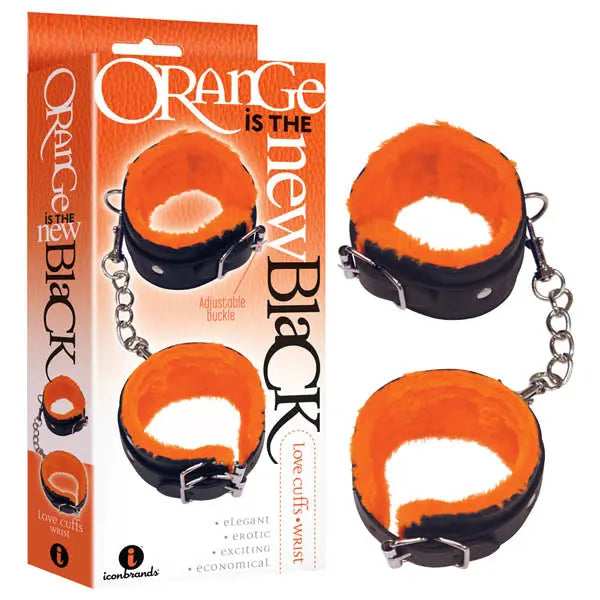 Orange Is The New Black - Love Cuffs - Wrist - Black Fluffy Wrist Restraints Icon Brands Discreet Intimate Essentials.