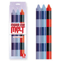 The 9's Make Me Melt Drip Candle 3-Pk, Passionettes - Passion  Drip Candles - 3 Pack with colorful striped design.