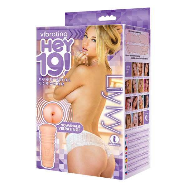 Hey 19! Lilly Ivy -  Teen Vibrating Anal Masturbator packaging featuring a sensual design and vibrant colors for intimate play.