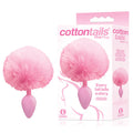 The 9's Cottontails -  Butt Plug with Bunny Tail, pink silicone toy with fluffy tail, perfect for intimate essentials for her.