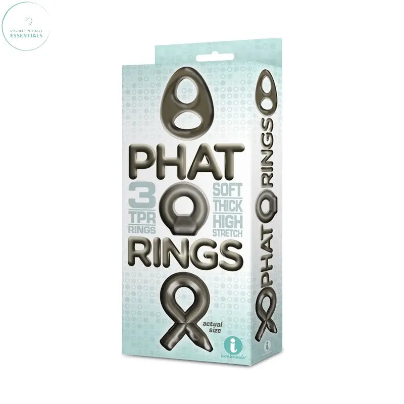 Affordable quality The 9's Phat Rings - Smoke Cock Rings - Set of 3  from Icon Brands by Discreet Intimate Essentials with Discreet Delivery 
