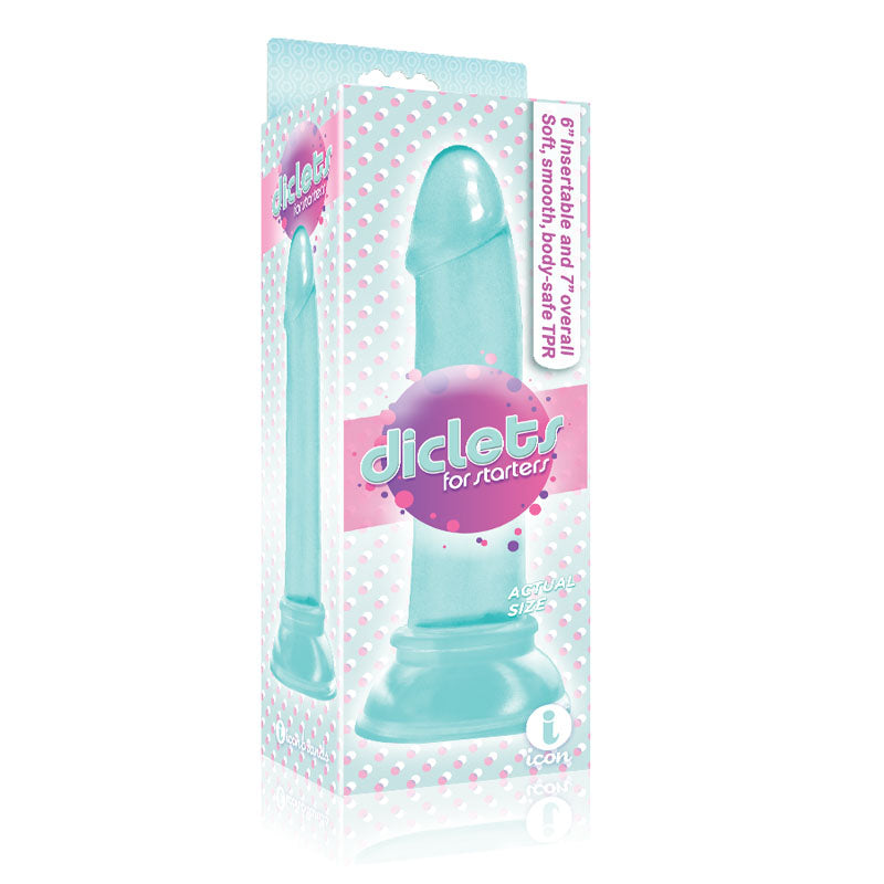 The 9's Diclets - Aqua 17.8 cm (7'') Dong packed in colorful box with smooth body-safe TPR material.