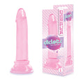 Pink dong with suction cup next to packaging, featuring soft, smooth TPR, 17.8 cm in size.