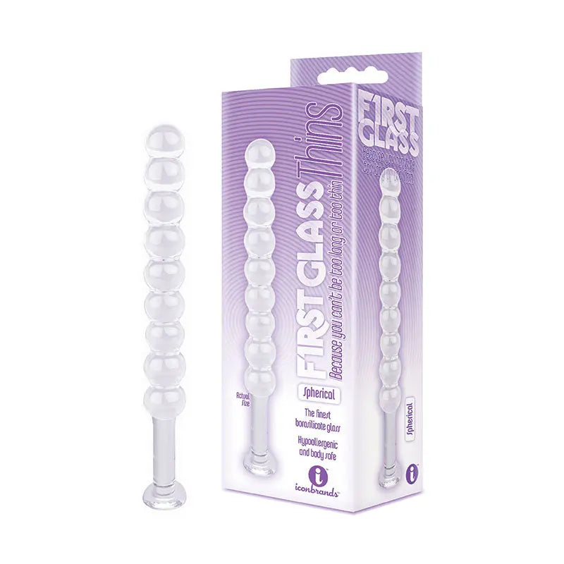 The 9's First Glass Thins, Spherical -  Glass 17.8 cm Anal Beads Icon Brands Discreet Intimate Essentials.