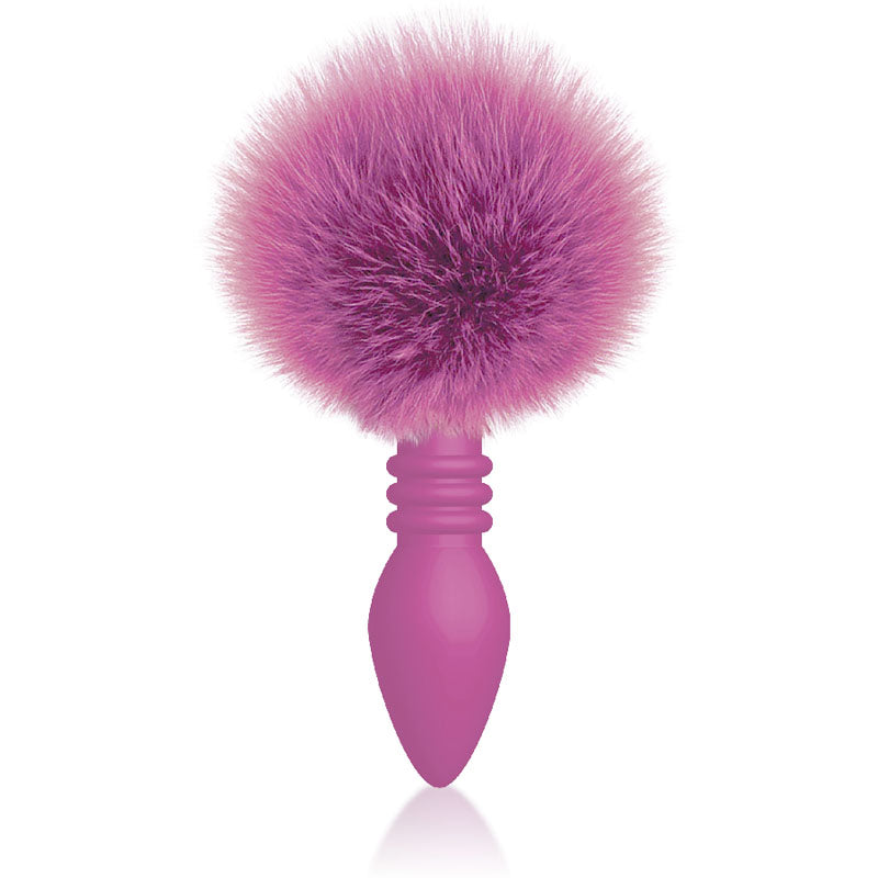 The 9's Cottontails, Ribbed  -  Butt Plug with Bunny Tail in vibrant purple faux fur.