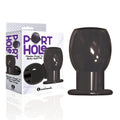 The 9's Port Hole, Hollow Butt Plug -  Hollow Butt Plug with packaging and product displayed elegantly.