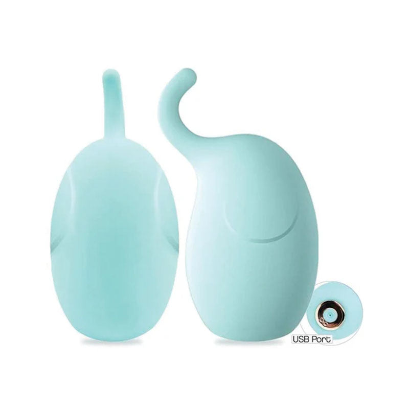 Buzzy Buddy, Hunk With A Trunk - Aqua - Aqua USB Rechargeable Stimulator in soft aqua silicone with USB port.