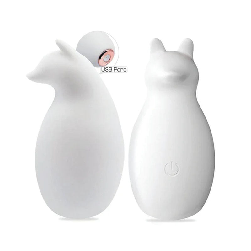 Buzzy Buddy, Sexy Like A Fox -  -  USB Rechargeable Stimulator, white silicone clitoral stimulator with USB port