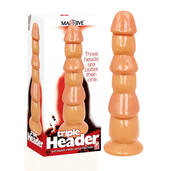 Massive Triple Header - Flesh 3 Dick Head Dildo Icon Brands Discreet Intimate Essentials.