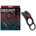 Red Dot Rings V1 USB rechargeable vibrating cock ring with remote for enhanced couple's pleasure.