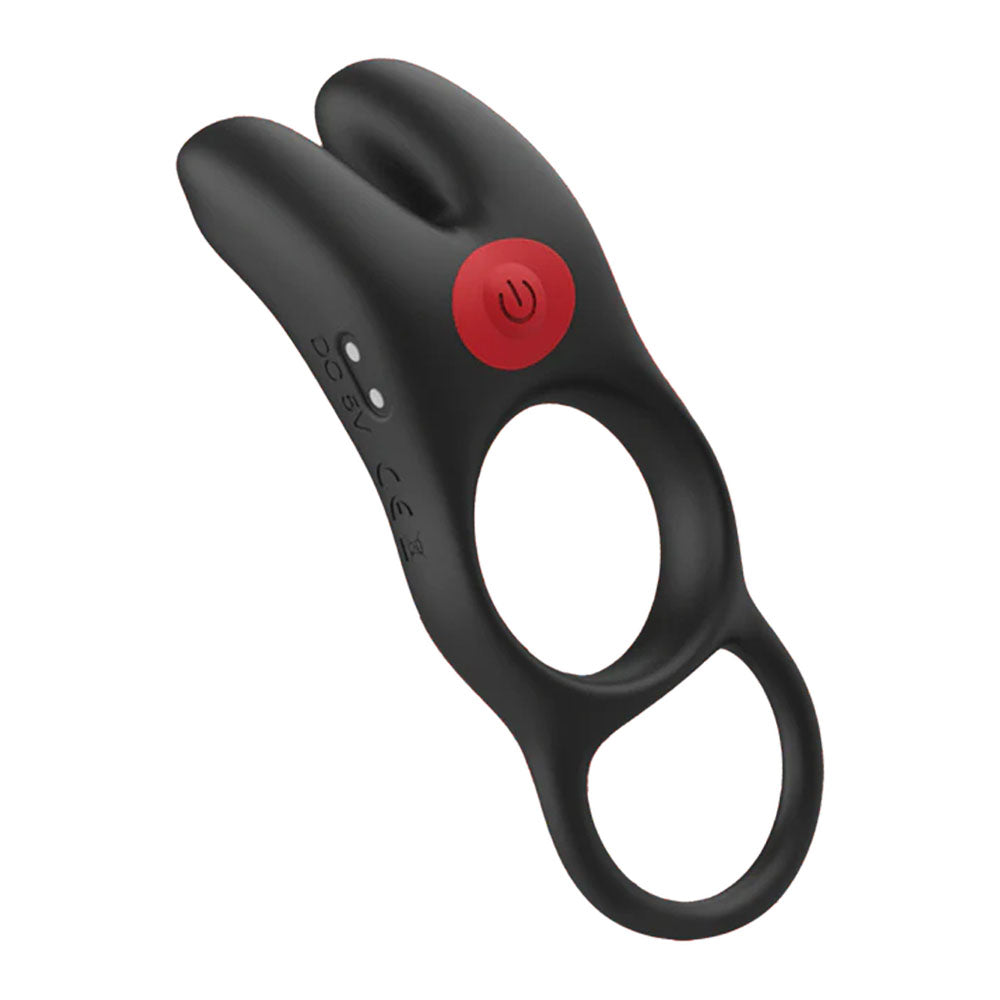 Red Dot Rings - V1 USB Rechargeable Vibrating Cock Ring with remote and velvety-smooth silicone loops.