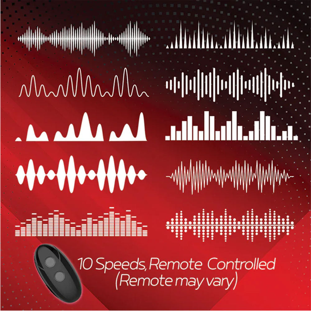 Graphical representation of 10 speeds for USB rechargeable vibrating cock ring, showcasing various intensity patterns.