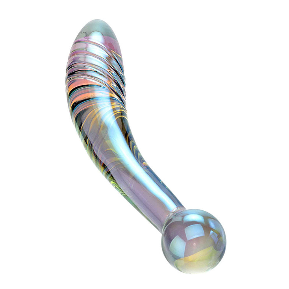 Adam & Eve FAIRY WAND - 22 cm Glass Dildo showcasing colorful iridescent design perfect for intimate essentials.