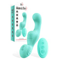 Adam & Eve THE WAVE RIDER - Teal USB Rechargeable Triple Stimulating Grinder Pad with Remote Control on display.