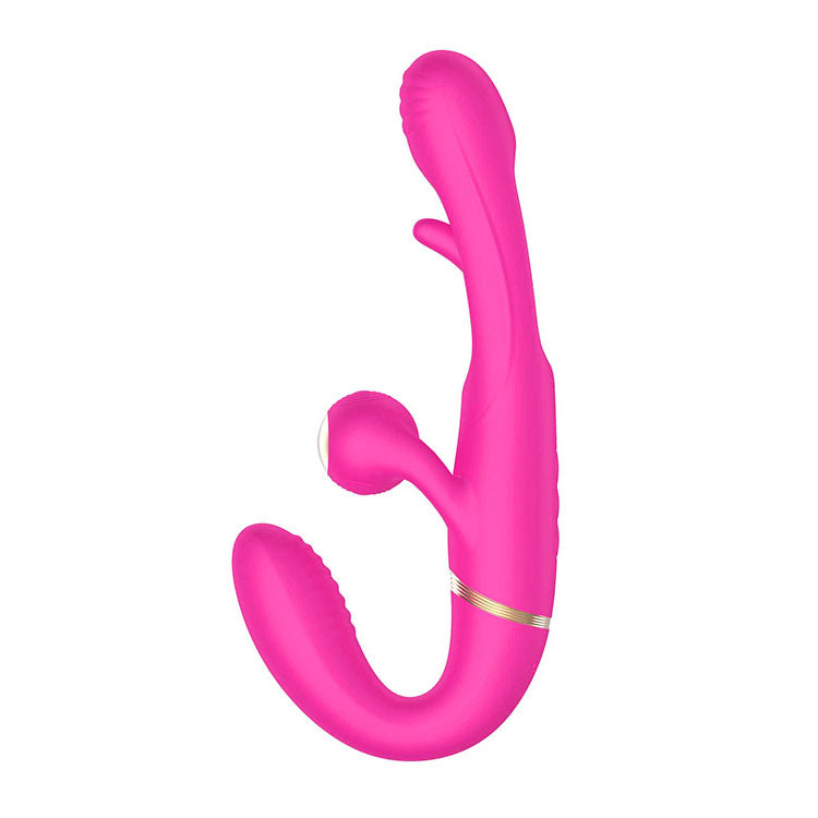 Adam & Eve ORGAZ-OHH-MATIC - 23.5 cm USB Rechargeable Strapless Strap-On with Remote in pink color.