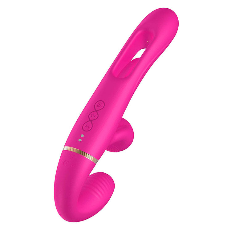 Adam & Eve ORGAZ-OHH-MATIC -  23.5 cm USB Rechargeable Strapless Strap-On with Remote in pink, designed for pleasure.