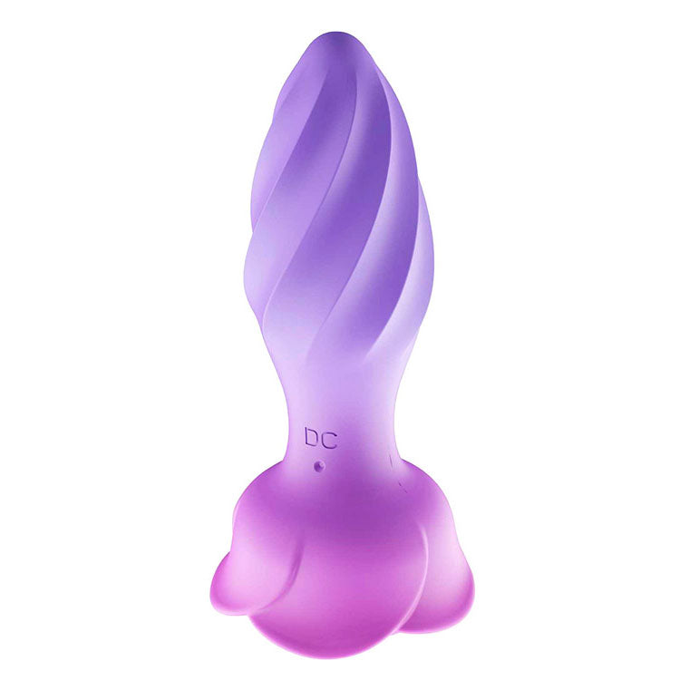 Adam & Eve ROTATING ROSE PLUG - 12 cm USB Rechargeable Rotating & Vibrating Butt Plug with Gem Base