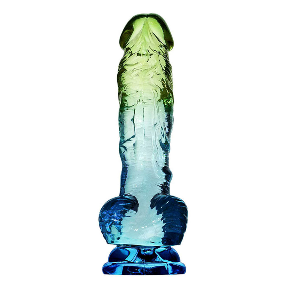 Adam & Eve SENSUAL SEASIDE 8.5吋 陰莖造型按摩棒 - 藍色/綠色 21.5 公分 陰莖造型按摩棒