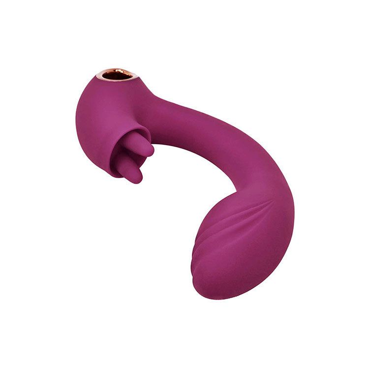 Adam & Eve ROSE GOLD CLIT TICKLER - 22 cm USB Rechargeable Rabbit Vibrator in vibrant purple for ultimate pleasure.