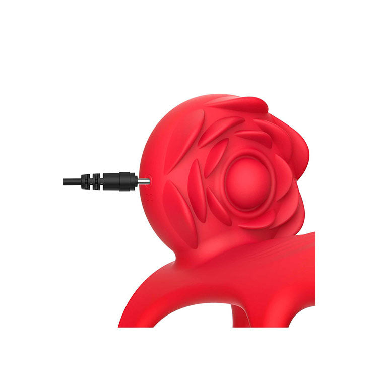 Adam & Eve VIBRATING ROSE COUPLES CAGE -  USB Rechargeable Vibrating Penis Cage with Wireless Remote